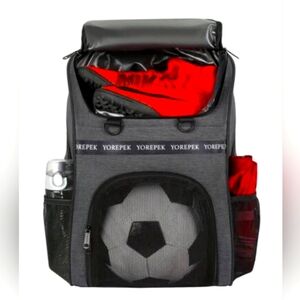 YOREPEK Black & Gray Sports Nylon Backpack‎